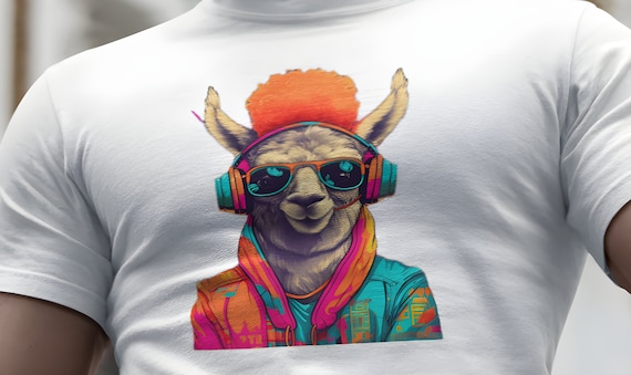 Llama Shirt Lama Tshirt Llama DJ T shirt AI Design Wild Animal