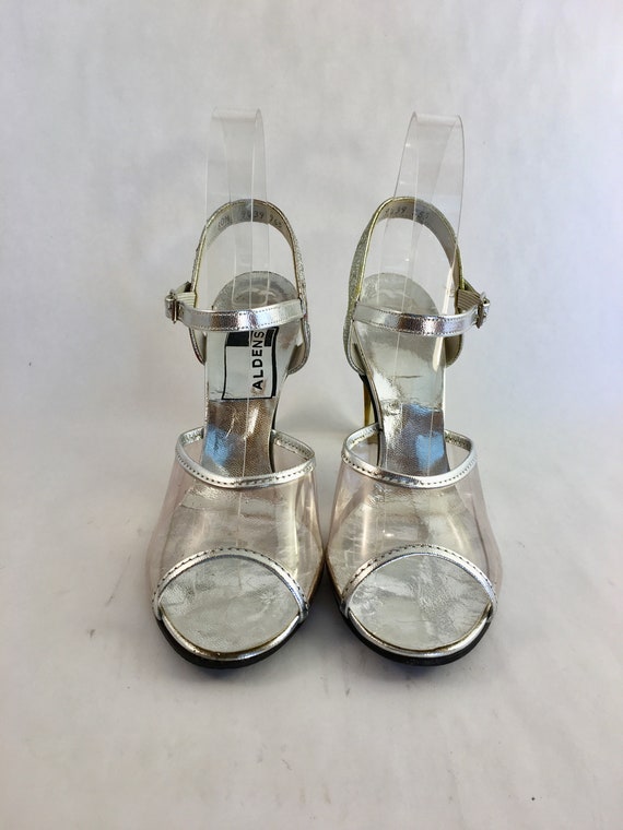 1970s Silver Aldens strappy dancing shoes - image 2