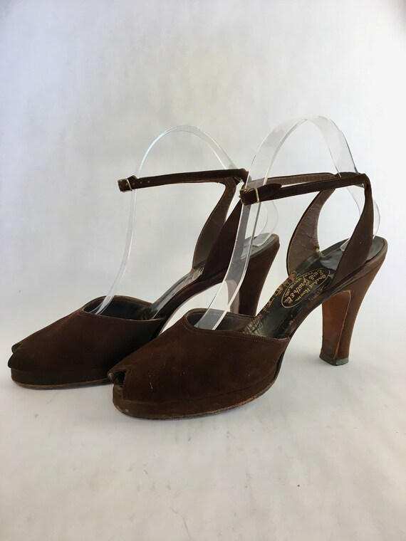suede peep toe shoes
