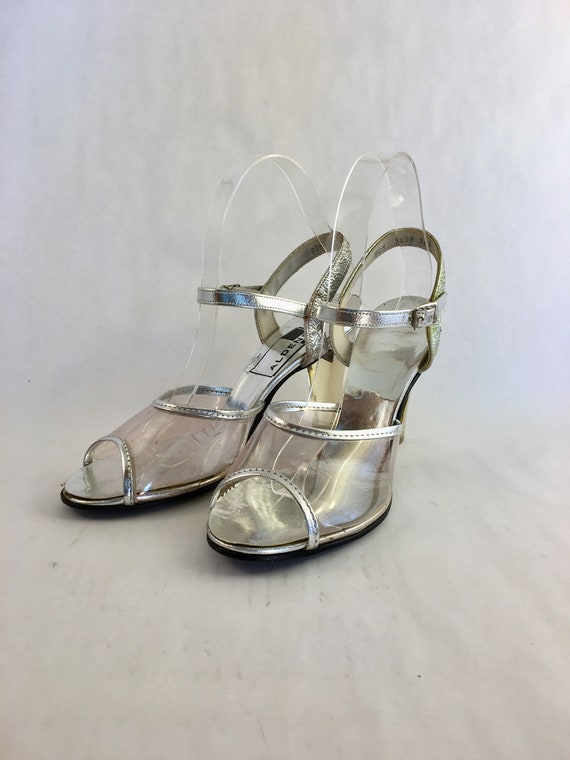 1970s Silver Aldens strappy dancing shoes - image 1