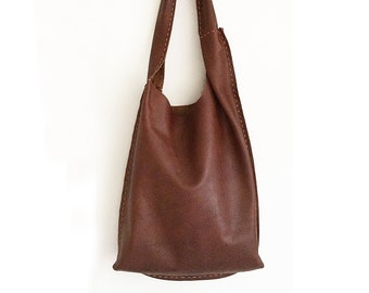 Brown leather bag, Handsewn handbag, Leather hobo bag, Leather bag purse, Bags for women, Leather bags women, Slouchy hobo bag