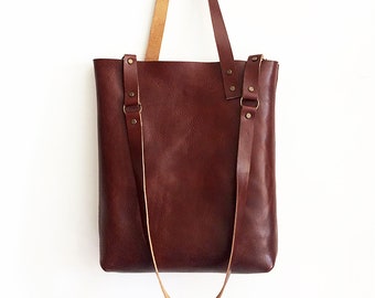 Leather tote bag, Leather tote women, Crossbody tote bag, Leather shoulder bag, Tote purse for women, Leather bags women, Brown leather bag