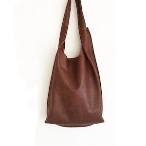 Sac en cuir marron, sac à main cousu main, sac hobo en cuir, sac à main en cuir, sacs pour femme, sacs en cuir pour femme, sac hobo ample