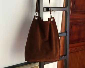 Hobo bag leather, Bag leather suede, Slouchy hobo bag, Hobo suede bag, Slouchy crossbody, Suede crossbody, Soft bag leather