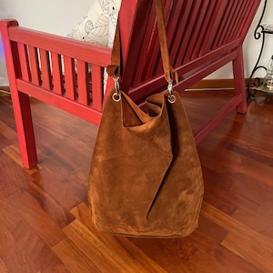 Hobo Bag Leather, Suede Hobo Bag, Brown Hobo Bag, Slouchy Hobo Bag, Shoulder Bags Women, Soft Leather purse, Cross-body bag, BBagdesign