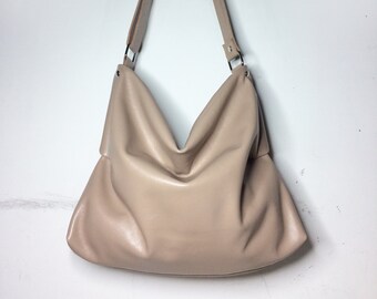 Sac à main en cuir souple, Cabas en cuir beige, Sacs en cuir pour femme, Sac hobo souple, Sacs bandoulière pour femme, Sacs à main pour femme, Sac en cuir souple