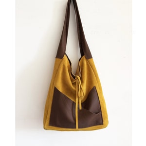 Hobo bag leather, Suede hobo bag, Soft Leather Bag, Yellow Suede Bag, Crossbody Hobo Bag, Genuine Leather Bag, Women summer bag, BBagdesign