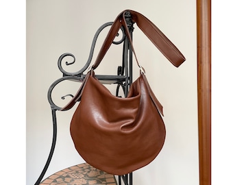 Hobo Bag Leather, Brown Leather Bag, Soft Leather Purse, Leather Purse Brown, Leather Bag Women, Leather Hobo Purse, Crossbody Leather