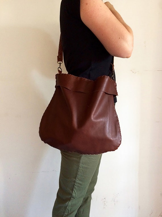 Borsa pelle marrone cucita a mano borsa donna tracolla per | Etsy Italia