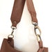 modamoda de T218 - Borsa a tracolla da donna in pelle, made in Italy, arancione/metallo oro, s
