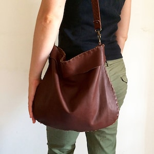 Sac en cuir véritable, sac à bandoulière, sac à main en cuir Hobo, sac fourre-tout cousu à la main, sacs en cuir femmes, sac en cuir italien, sac en cuir à bandoulière
