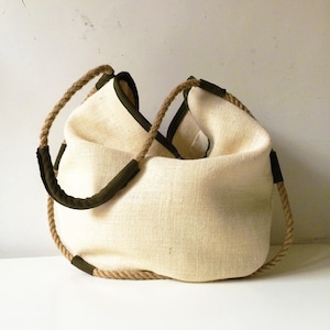 Jute bag for woman, Large jute bag, Jute leather bag, Jute handbag, Summer hobo bag, Bags for women, Rope bag leather, Summer handbag