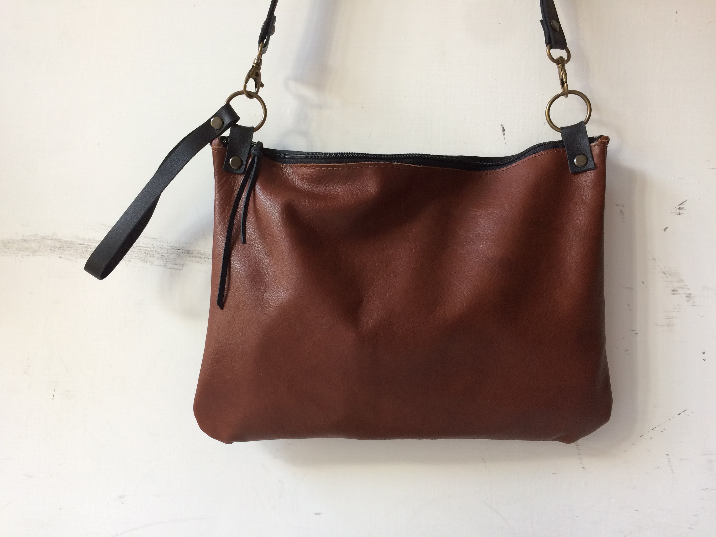 Crossbody Leather Soft Leather Purse Shoulder Bag Woman | Etsy