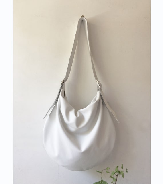White Leather Bag Soft Leather Purse Genuine Leather Bag 