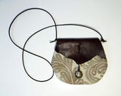leather clutch bag, small shoulder bag, damask cloth bag, beige bag, leather shoulder bag, small clutch handbag, love gifts made in italy
