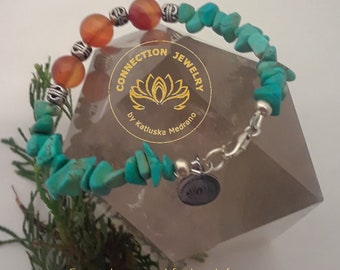 Fayruz Bracelet Yoga Bracelet Turquoise-Carnelian bracelet ConnectionJewelry Bracelet Natural Gemstone Bracelet Spiritual Boho Jewelry