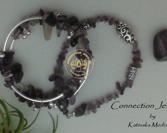 Inseparable  Love Bracelet Amethyst Bracelet Sterling silver Gifts for couple Christmas gift Wedding Holiday Ready to send Handmade Purple