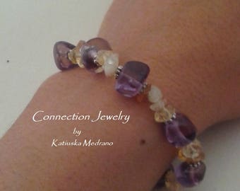 Power Bracelet Citrine Amethyst stone ConnectionJewelry Christmas Spirit Birthday Gift Handmade Gift Birthstone Gift for her Gift for Mom