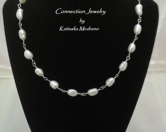 Natural Pearls Necklaces Sterling Silver Gif for Mom Woman Gift Natural Pearls Gemstone Set Christmas Holidays Ready for ship Handmade