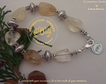 Vitality Bracelet Citrine Gemstone Sterling Silver Citrine Bracelet Christmas Gift Connectionjewelry Natural Gems Spiritual Boho Holidays