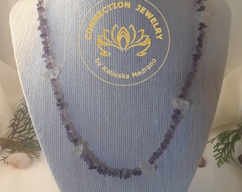 Transmute your energy Necklaces Transparent quartz Amethyst Gem ConnectionJewelry Purple Gemstone Prosperity Stone Birthday Gift Handmade