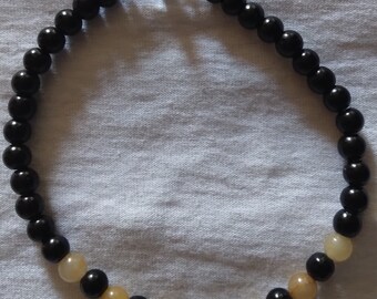 Empowerment bracelet, Citrine, Black tourmaline, stone Bracelet, stone protection, Good Fortune, blackstone,Natural stone, yellowstone, Gift