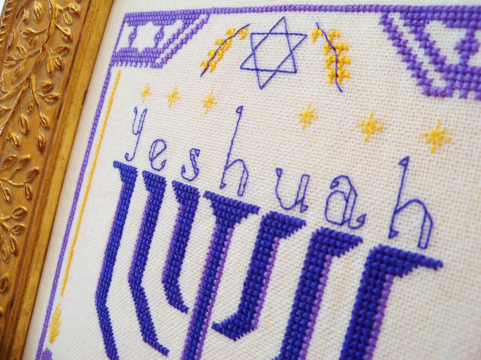 Yeshuah Menorah Messianic Cross Stitch Pattern Instant Download PDF Etsy