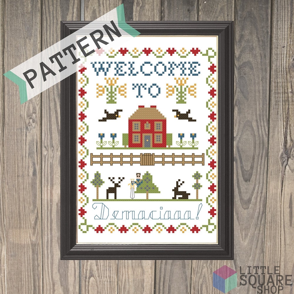 Welcome to Demacia! - League of Legends Cross Stitch Pattern - Instant Download PDF