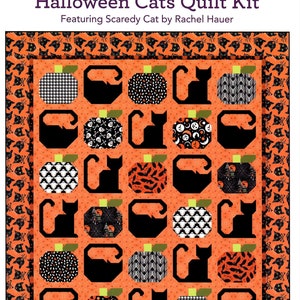 Halloween Cats Quilt Kit by Rachel Hauer for FreeSpirit Featuring Scaredy Cat Fabrics and Exclusive Pattern