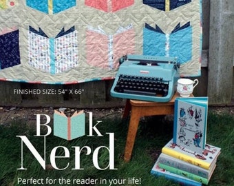 Book Nerd Quilt Pattern by Angela Pingel Designs *Domestic 1st Class Shipping Only 2.75*