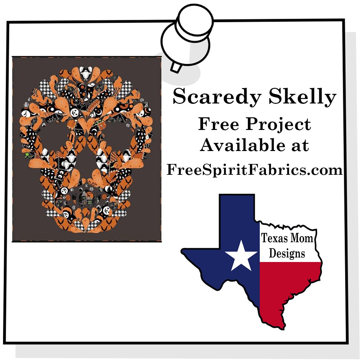 Scaredy Cat Black Howl at the Moon Fabric by Rachel Hauer - Free