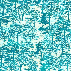 On the Wild Side Batik Trees in Teal from Banyan Batiks by Northcott 80944-63