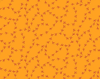 Chicken Scratch in Orange from The Coop by Andover Fabrics