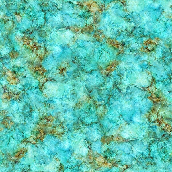 Southwestern Skies Turquoise End of Bolt 44" (44 Inches) Digital Print Fabric by Hoffman California