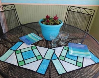 Stained Glass Placemat Pattern by Cut Loose Press *Domestic 1st Class Shipping Only 2.62!*