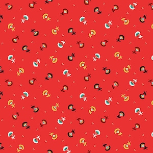 Folk Friends Fleurette in Red by Andover/Makower UK 2304-R
