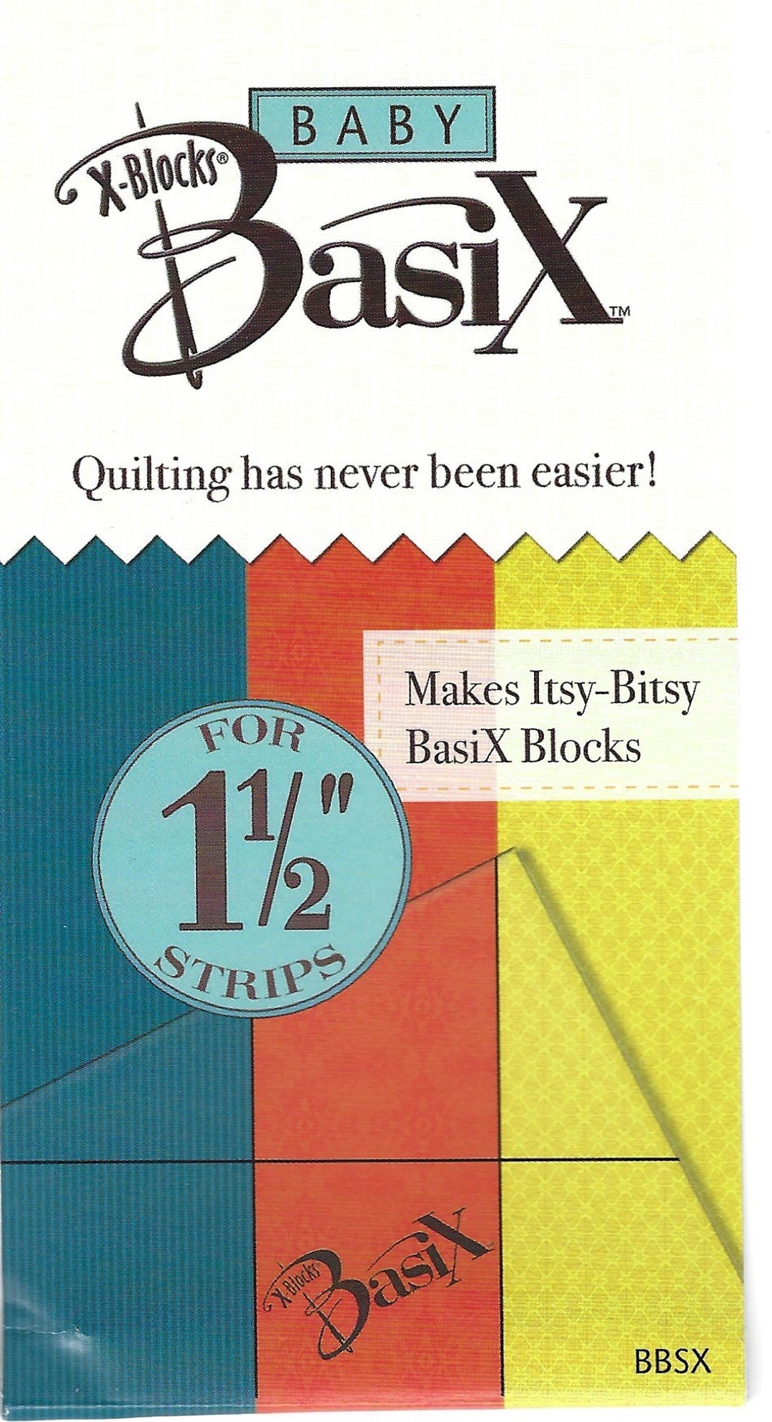 Basix Quilt Ruler X-blocks Baby Basix Template for 1.5