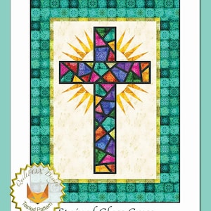 Stained Glass Cross Quilt Pattern by QuiltFOX *Domestic 1st Class Shipping Only 3.17*