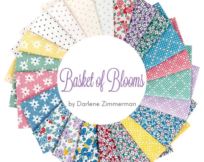 Baskets of Blooms Fat Quarter Bundle From Kaufman Fabrics 22 Fat