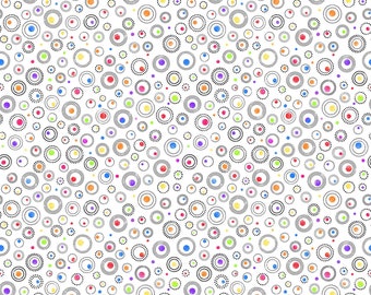 Prismatic Dotted Rings White Multi 10370-10 by Patrick Lose Fabrics for Northcott