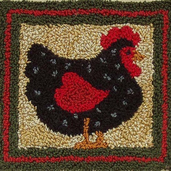 Black Hen Punchneedle Kit by Rachel's of Greenfield