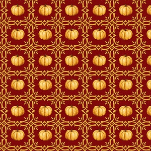 Haunted Village Pumpkin Foulard Pumpkin by Color Principle for Henry Glass  2800-35