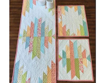 Reflections Table Runner & Placemats Pattern | First Class Shipping Only 2.94 | Cut Loose Press