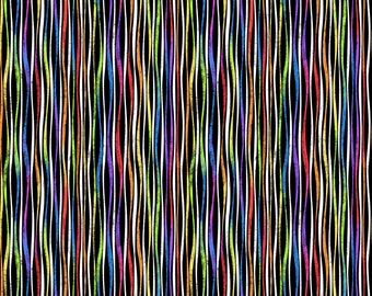 Prismatic Streamers Black Multi 10374-99 by Patrick Lose Fabrics for Northcott