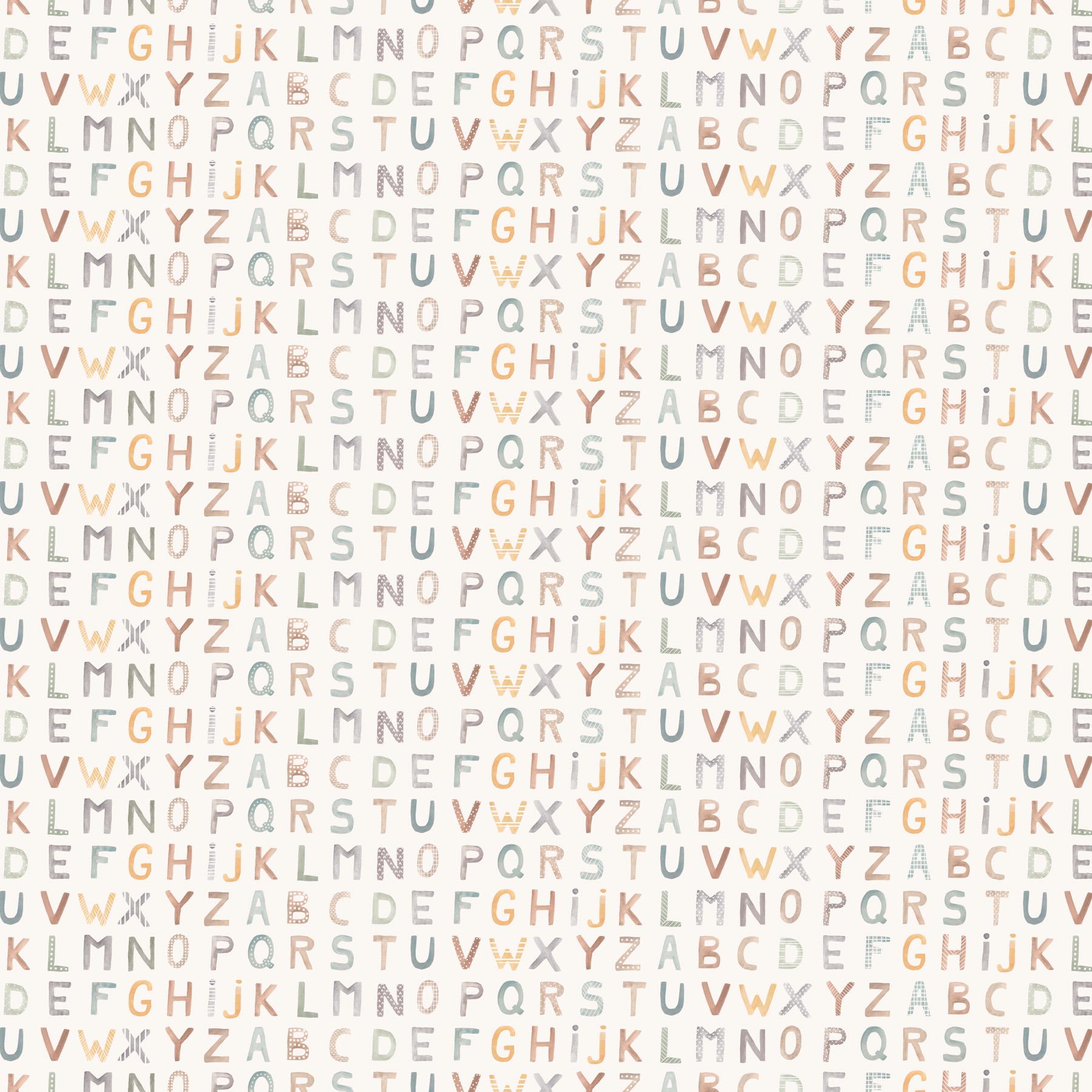 Cotton-Tale Cream Alphabet Yardage by Bernadett Urbanovics for FIGO Fabrics | 90950-11