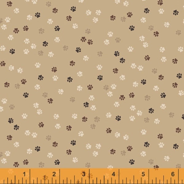 Paws in Tan from Fat Cat by Whistler Studios for Windham Fabrics