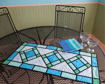 Stained Glass Table Runner Pattern by Cut Loose Press *Domestic 1st Class Shipping Only 2.62!*