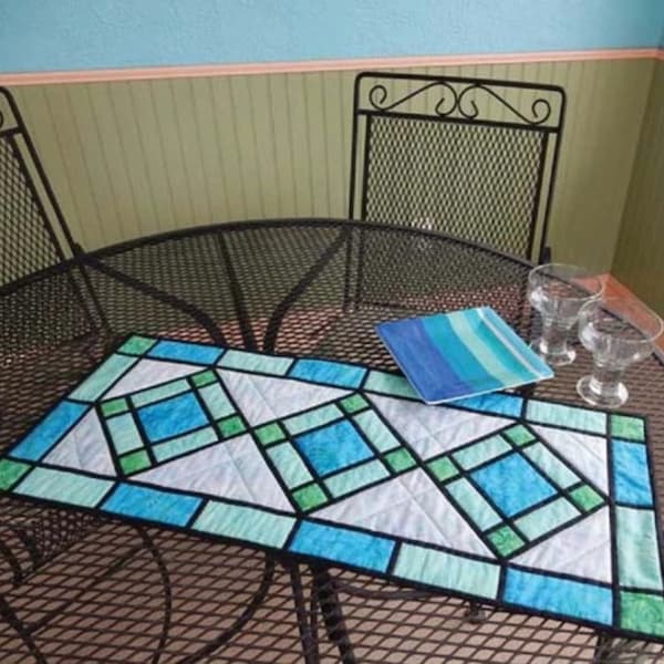 Stained Glass Table Runner Pattern by Cut Loose Press *Domestic 1st Class Shipping Only 2.62!*