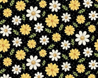 Tossed Daisies from Bee You! End of Bolt .81 yards (29") by Shelly Comiskey for Henry Glass *Free Domestic Shipping*