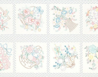 Panel in Vintage (Pastel Work) from Baskets of Blooms from Kaufman